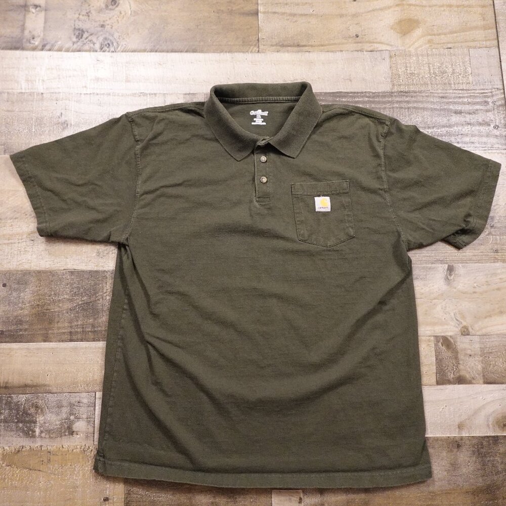 Carhartt Men’s Workwear Pocket Polo Shirt – Olive Green (XL)